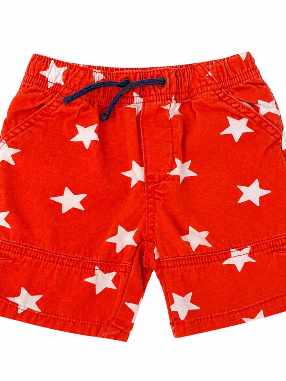 Baby Boden Canvas Red Star-Print Kids Shorts